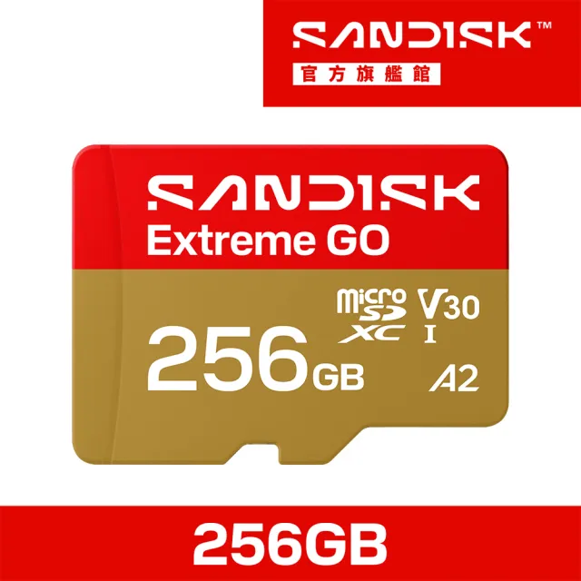 【SanDisk 晟碟】SANDISK Extreme☆ GO microSD™ UHS-I 256GB 記憶卡(公司貨)