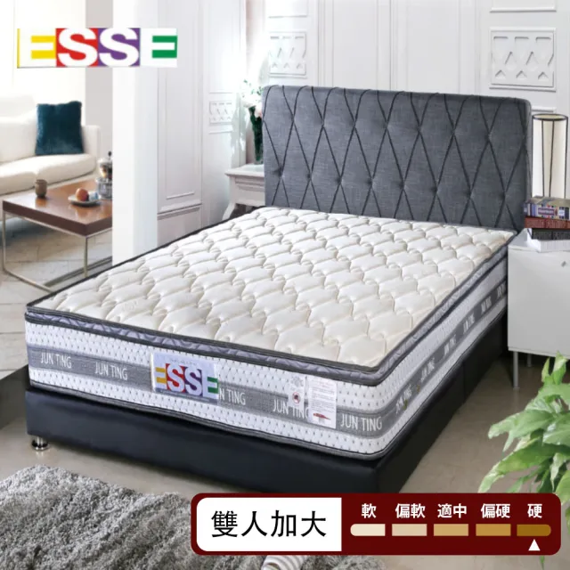【ESSE 御璽】台灣製雙人加大天絲三線硬式彈簧床墊6x6.2尺x19cm入門款