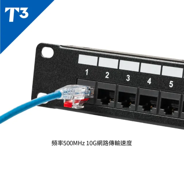 (美國T3) 網路線 15cm 防插拔  28AWG 極細超高速 CAT6A U/UTP(網路線 CAT6A UTP)