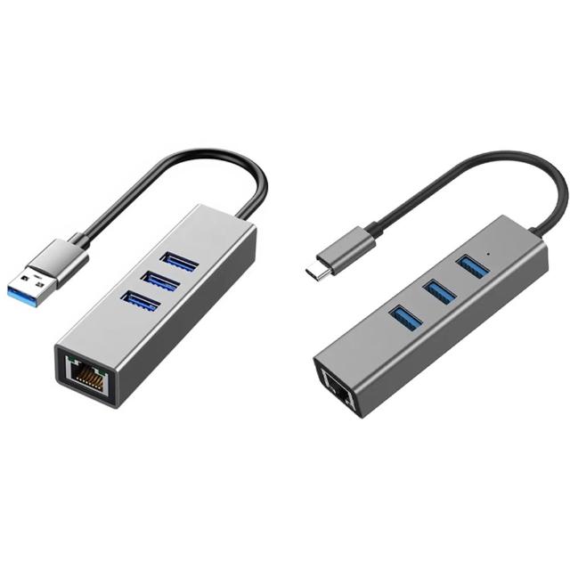 【ZA 喆安】4合1 Type-C/A HUB轉接集線器 支援USB-C轉RJ45外接網路卡/USB3.2 適用iPhone/MacBook/iPad/筆電