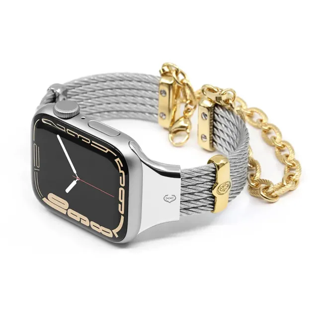 【CHARRIOL 夏利豪】Apple Watch 錶帶 38/40/41mm適用 鎖鏈鋼索錶帶 送禮 禮物 推薦(不含手錶)