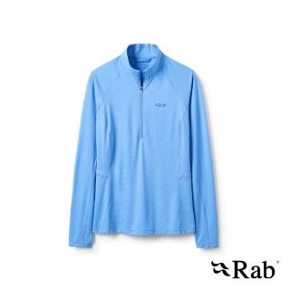 【RAB】Sonic LS Zip 長袖輕量抗臭立領半拉鍊排汗衣 女款 藍知更鳥 #QCC54