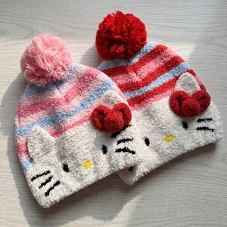 【HELLO KITTY】凱蒂貓保暖禦寒蝴蝶結兒童毛帽(正版台灣授權製造 冬季限定款)