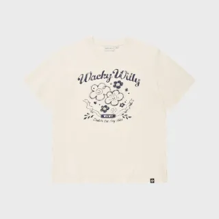 【Wacky WiLLY】官方旗艦館 女款LILY彩繪圖案短袖上衣(WMS短袖上衣 奶油白色)