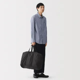 【MUJI 無印良品】可折疊撥水加工旅用波士頓包(適用105L拉桿箱)黑色36×50×29ｃｍ