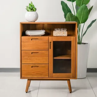 【Mahogany 瑪荷尼家具】免組裝 80X40X100 晨光80矮櫃G2  全原木桃花心木 收納櫃 M1-CS30-2.6M(KD/G2)