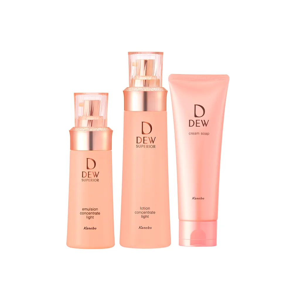 【Kanebo 佳麗寶】DEW 水潤柔膚露+乳贈水潤洗顏皂霜超值組(2款任選)(化妝水+乳液+洗面乳)