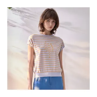 【Diffa】鬱金香織條連袖線衫-女