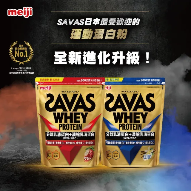 【Meiji 明治】SAVAS乳清蛋白粉任選口味(可可/香草、運動補給、優質蛋白)