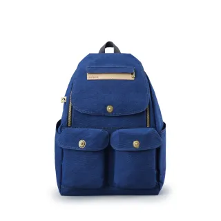 【satana】Soldier 多功能拉鍊後背包 輕量防潑水 15吋筆電 減壓背帶 台灣製 SOS1465 - 海軍藍