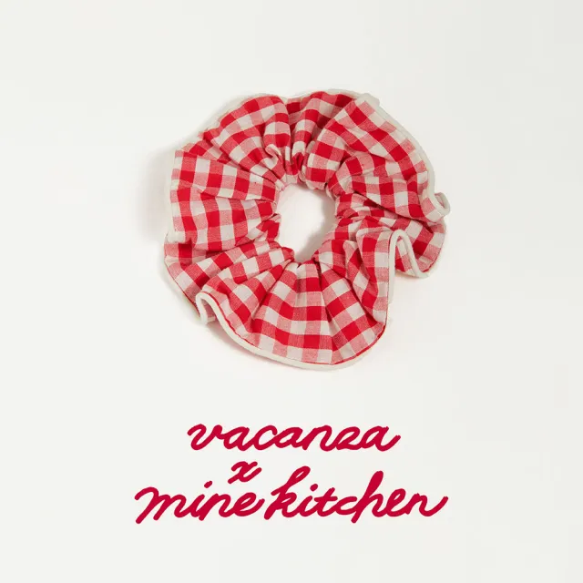 【vacanza】mine kitchen 聯名｜紅白格紋 大腸圈 (髮飾 情人節禮物 生日禮物)