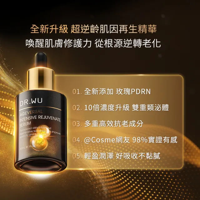 【DR.WU 達爾膚】2026全新升級！玫瑰PDRN 超逆齡肌因再生精華30ML
