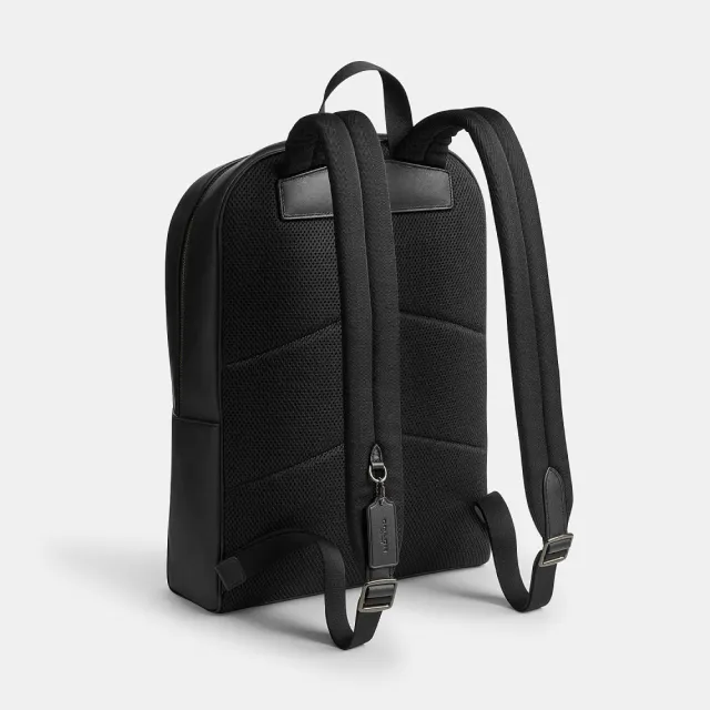【COACH】蔻馳官方直營 經典 SIGNATURE OWEN後背包-QB/炭黑色/黑色(CAJ90)