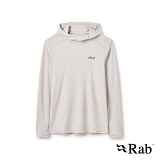 【RAB】Force Hoody 長袖防曬抗臭連帽排汗衣 男款 鵝卵石白 #QCC20