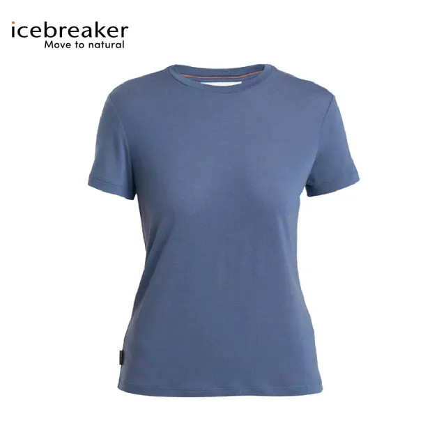 【Icebreaker】女 Core 圓領短袖上衣《復古藍》0A56Y4/排汗衣/短T/羊毛衫