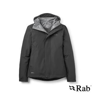 【RAB】Downpour Jacket Wmns 防風防水連帽外套 黑色 女款 #QWI07