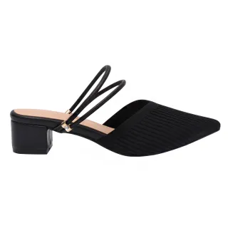 【Ann’S】Ann’S柔美心動-防潑水材質飛織 兩穿寬楦尖頭鞋4cm-黑