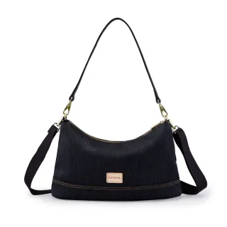 【satana】Denim 雙背帶肩背包 手提包 輕量防潑水 9.7 吋平板 台灣製 SDNN0300 - 丹寧黑