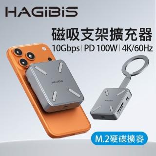 HAGiBiS CMC10MC鋁合金磁吸支架Type-C擴充器(讀卡3.0+M2硬碟盒)(灰色)
