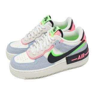 【NIKE 耐吉】休閒鞋 Wmns AF1 Shadow 女鞋 藍 拼接 微厚底 CU8591-101