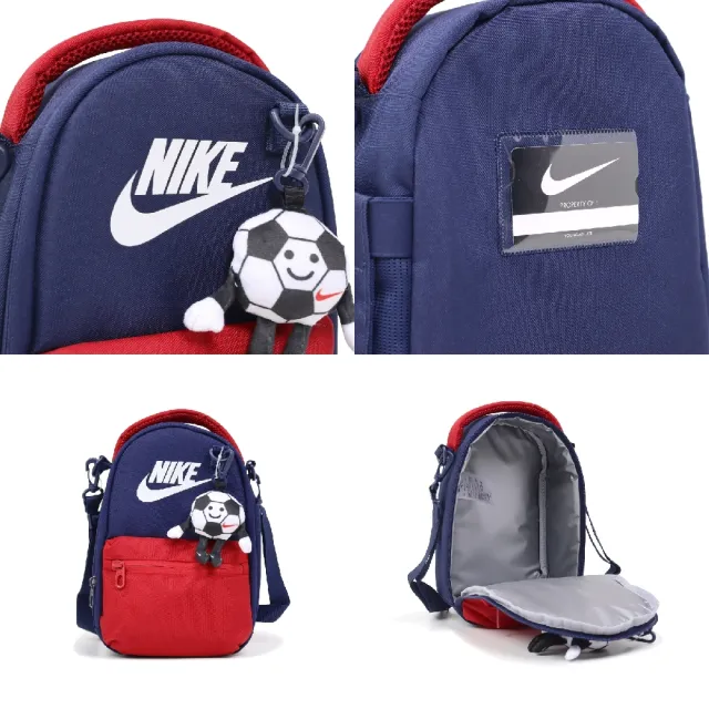 【NIKE 耐吉】午餐包 Buddies 大童 斜背小包 兒童包 可放名牌 藍 紅 NY2623001GS-003