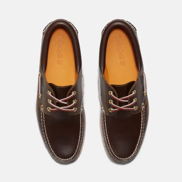 【Timberland】男款棕色經典三孔帆船鞋(30003214)