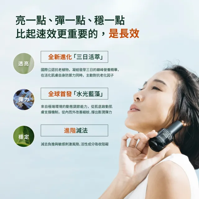 【greenvines 綠藤生機】透亮煥膚荷包蛋(活萃三日修護精華30ml+無酸煥膚精華30ml)