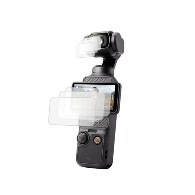【deerekin】DJI Osmo Pocket 4/Pocket 3 前鏡頭+後螢幕 鋼化貼 保護貼(3組入/共有6片)