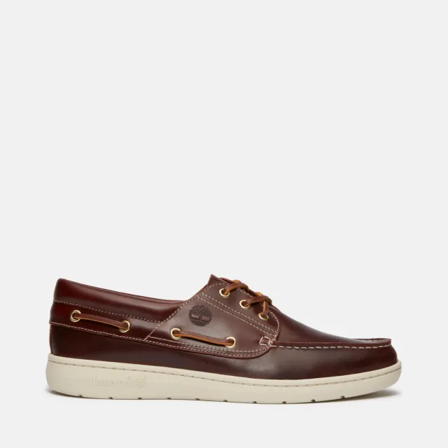 【Timberland】男款酒紅色三孔輕量帆船鞋(A6CXMEIW)