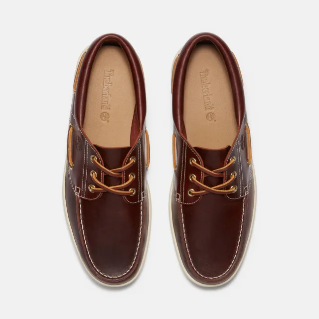 【Timberland】男款酒紅色三孔輕量帆船鞋(A6CXMEIW)