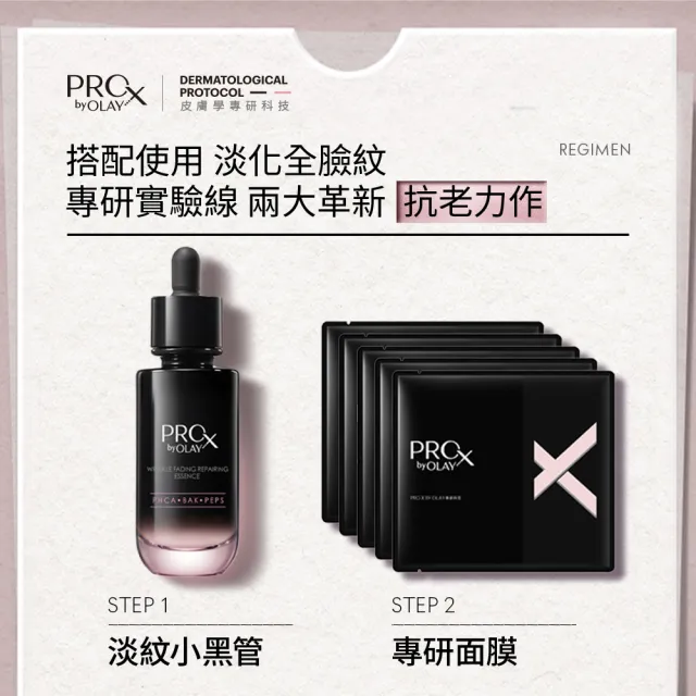 【PRO X by OLAY】新上市★獨家淡紋小黑管買60ml送28ml超值組(抗老/抗皺精華30mlx2+14mlx2)