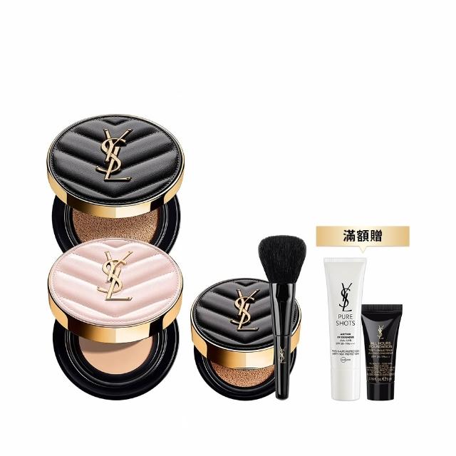 聖羅蘭超模恆久完美氣墊，輕盈服帖不卡粉，持妝力強，打造無瑕透亮肌膚。內含高遮瑕力粉底與潤澤保濕霜，適合日常與特殊場合使用，提供24小時持妝效果，讓肌膚始終保持完美狀態。