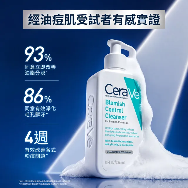【CeraVe 適樂膚】男士推薦★淨膚白泥抗粉痘潔面露 236ml(控油/水楊酸/洗面乳)