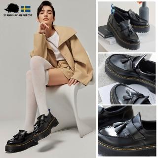 【SCANDINAVIAN FOREST 北歐小刺蝟】ORRIS LOAFER917．真皮馬丁增高樂福鞋 頂級牛皮 復古 時尚(時尚黑)