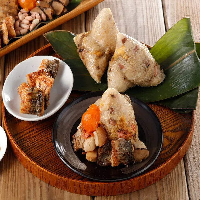 【華得水產】東港蒲燒鰻魚干貝粽5粒組(180g/粒)