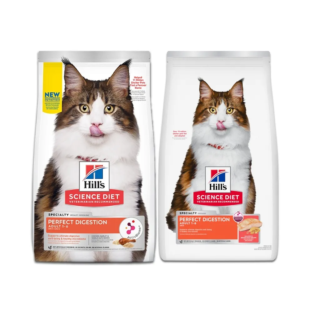 【Hills 希爾思】官方直營 完美消化 成貓 雞肉/鮭魚 1.58公斤(貓飼料 貓糧)