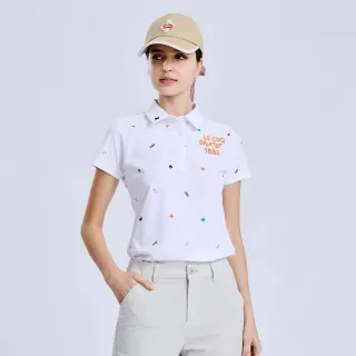 【LE COQ SPORTIF 公雞】高爾夫系列 女款白色吸汗速乾防曬透氣短袖POLO衫 QLX2T208