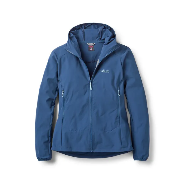 【RAB】Borealis Hoody Wmns 彈性防風透氣連帽外套 女款 暴風藍 #QWS77