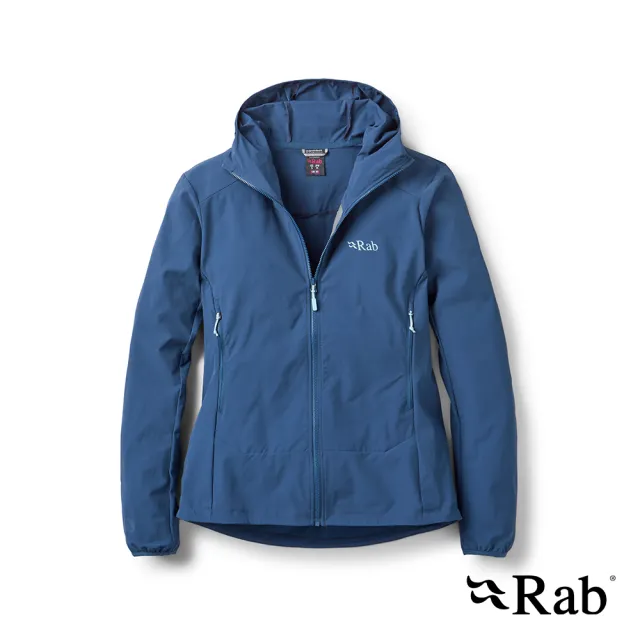 【RAB】Borealis Hoody Wmns 彈性防風透氣連帽外套 女款 暴風藍 #QWS77