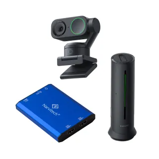 【Narvitech】AI 4K全能直播創作套組(NJ700擷取盒+Insta360-Link2鏡頭+Wave麥克風)