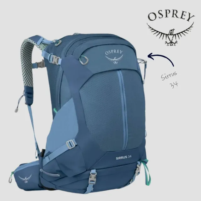 【Osprey】☆2026新改款☆ Sirrus 34 透氣網架登山背包 Sevres Blue 女|健行背包 多功能戶