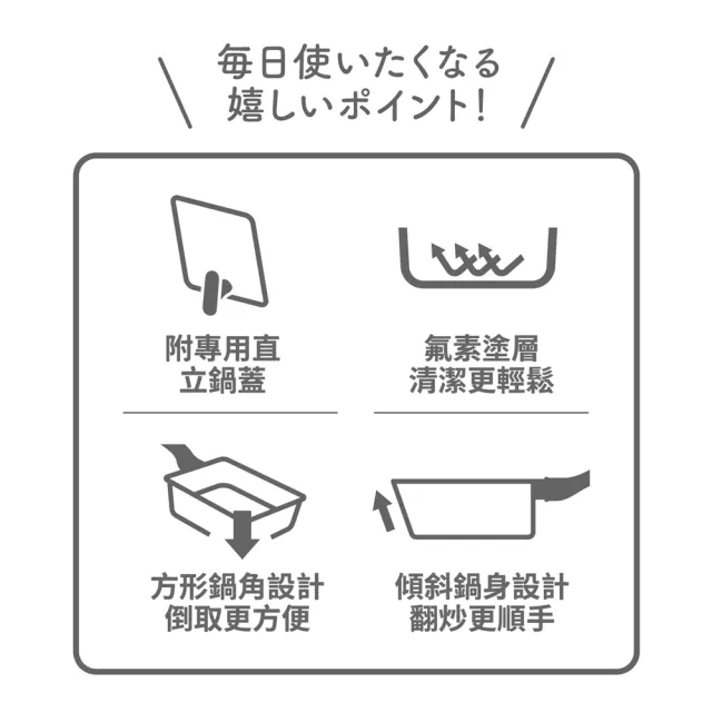 【CB JAPAN】日本深方形平底鍋(日式多功能深型方鍋/泡麵鍋/可煎煮炒炸/一人料理鍋)