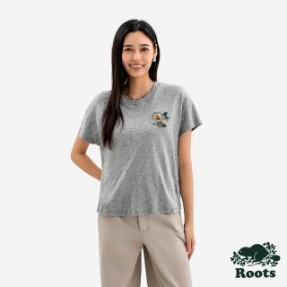 【Roots】Roots 女裝- NATURE CLUB PATCHES 短袖上衣(灰色)