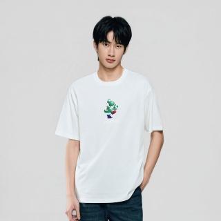 【GIORDANO 佐丹奴】男裝印花短袖T恤 超級瑪利歐銀河電影版系列(02 皎白)