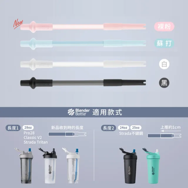 【Blender Bottle】Straw 彈性吸管｜自動彈開/2入組(BlenderBottle/運動水壺/搖搖杯)