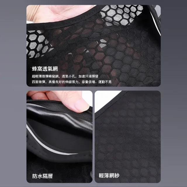 【Yurm】輕量透氣跑步背心包 越野單攻水袋背包 馬拉松運動補給包 (自行車單車包/夜跑反光)