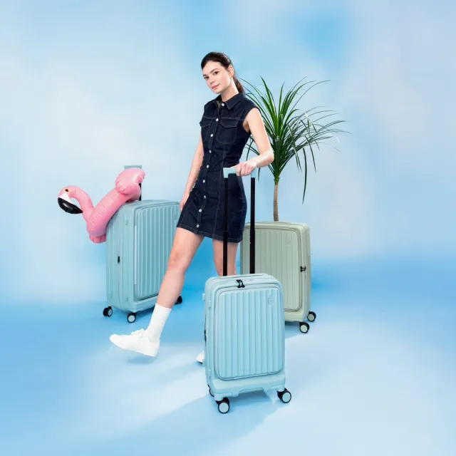 【Acer Fashion】巴塞隆納前開式行李箱(28吋 天空藍)
