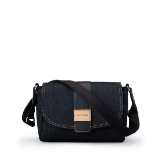 【satana】Denim 經典馬鞍包 小包 肩背 / 側背 輕量防潑水 A5適用 台灣製 SDNN0055 - 丹寧黑