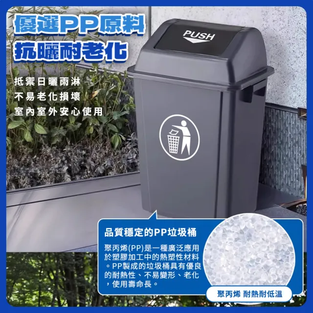 【工具網】廁所垃圾桶 回收桶 廚餘桶 方形垃圾桶 垃圾桶無蓋 垃圾桶 180-PTC60(分類垃圾桶 簡易垃圾桶)