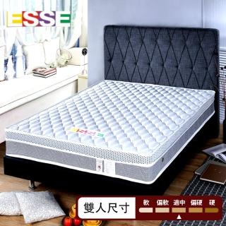 【ESSE 御璽】台灣製雙人乳膠深層透氣護背2.3硬式彈簧床墊5x6.2x22cm